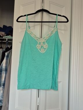 American Eagle Outfitters Mint Green Lace-Trim Camisole Large 2013